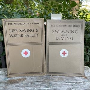 Vintage Red Cross Swimming & Diving Life Saving Water Safety books